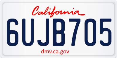 CA license plate 6UJB705