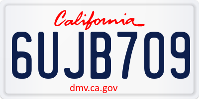 CA license plate 6UJB709