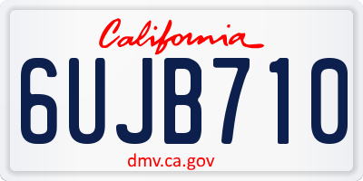 CA license plate 6UJB710
