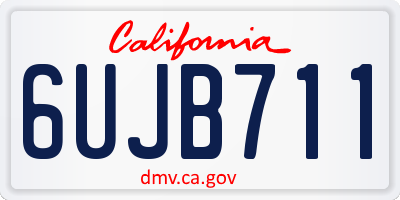 CA license plate 6UJB711