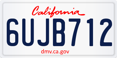 CA license plate 6UJB712
