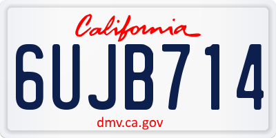 CA license plate 6UJB714