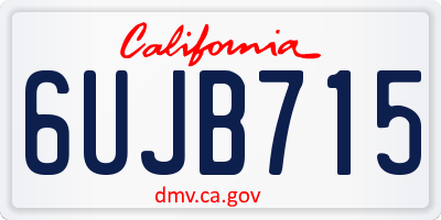 CA license plate 6UJB715