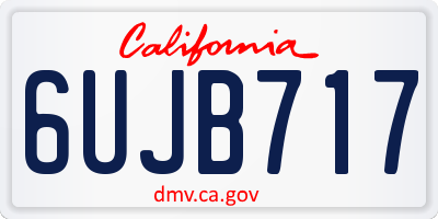 CA license plate 6UJB717
