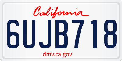 CA license plate 6UJB718