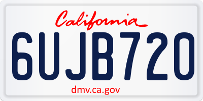 CA license plate 6UJB720