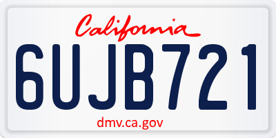 CA license plate 6UJB721