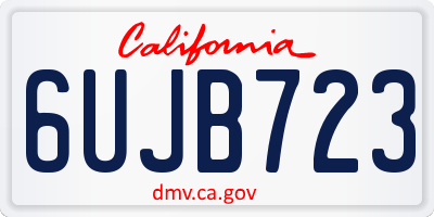 CA license plate 6UJB723