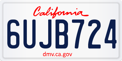 CA license plate 6UJB724