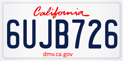 CA license plate 6UJB726
