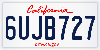 CA license plate 6UJB727