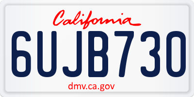 CA license plate 6UJB730
