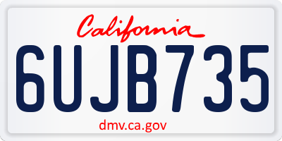 CA license plate 6UJB735