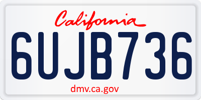 CA license plate 6UJB736