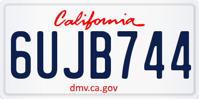 CA license plate 6UJB744