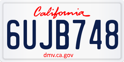 CA license plate 6UJB748