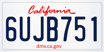 CA license plate 6UJB751