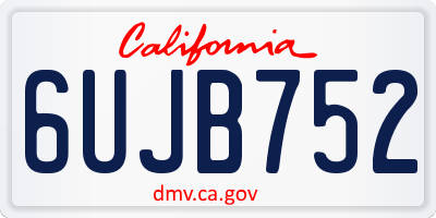 CA license plate 6UJB752
