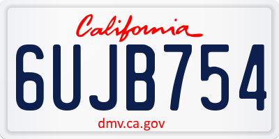 CA license plate 6UJB754