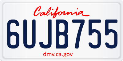 CA license plate 6UJB755