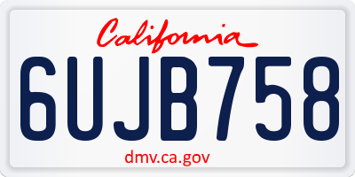 CA license plate 6UJB758