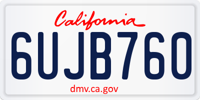 CA license plate 6UJB760