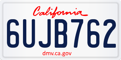 CA license plate 6UJB762