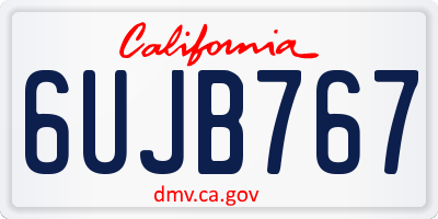 CA license plate 6UJB767
