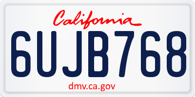 CA license plate 6UJB768