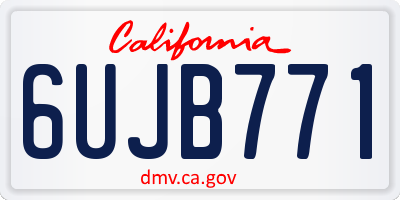 CA license plate 6UJB771