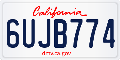 CA license plate 6UJB774