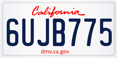 CA license plate 6UJB775