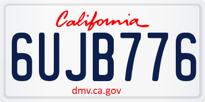 CA license plate 6UJB776