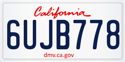 CA license plate 6UJB778
