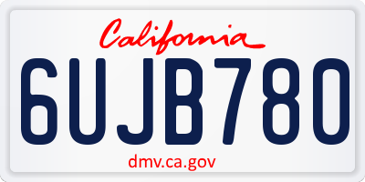 CA license plate 6UJB780