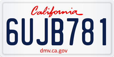 CA license plate 6UJB781