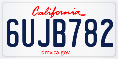 CA license plate 6UJB782
