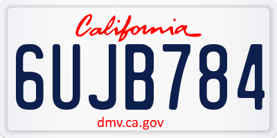 CA license plate 6UJB784