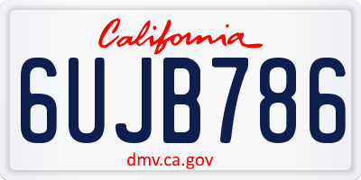 CA license plate 6UJB786