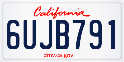 CA license plate 6UJB791
