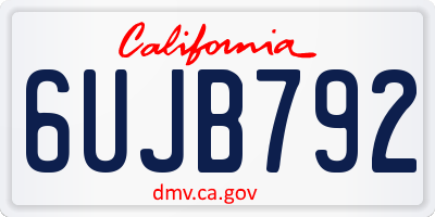 CA license plate 6UJB792