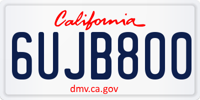 CA license plate 6UJB800