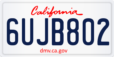 CA license plate 6UJB802