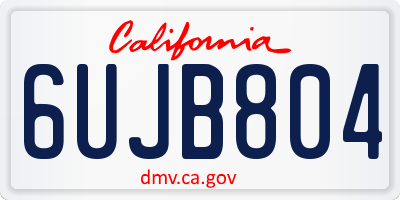 CA license plate 6UJB804