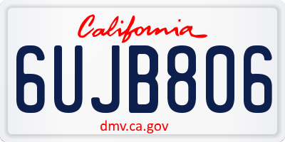 CA license plate 6UJB806