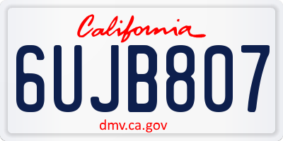 CA license plate 6UJB807