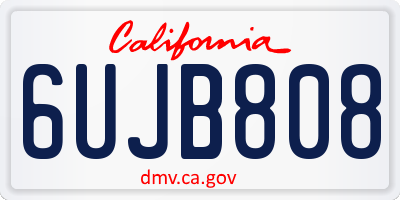 CA license plate 6UJB808