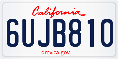 CA license plate 6UJB810