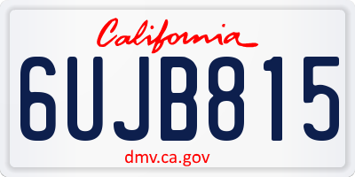 CA license plate 6UJB815
