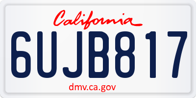 CA license plate 6UJB817